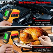 LAOLAU Digital Thermometer JD-05/JD-05K, Multi-Function Temperature Meter With Optional K-Type Probe, -50℃~800℃ Temperature Measurement, -50℃~300℃ Probe Measurement, Backlit LCD Display, ℃/℉ Switch, Data Hold, Cooking BBQ Kitchen Temperature Tester - One Size Fits All - View 6