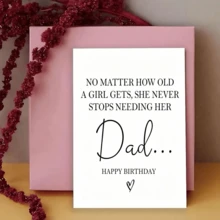 1pc "No Matter How Old A Girl Is, She Will Always Need Her Father" Father's Day Card Filled With Love. Express Love And Gratitude To Father, Perfect For Father's Day, Birthday And Thanksgiving Gifts. - Multicolor - View 14