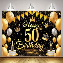 1pc Luxury Champagne & Beer Theme Birthday Party Photo Backdrop, Suitable For 18/21/20/30/40/50/60th Birthday Celebration Banner Flag, Polyester Material, No Electricity Needed, Indoor/Outdoor/Garden Wall Home Decor - Multiple Styles - View 15
