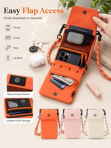 Women's Outdoor Crossbody Phone Bag, Durable Premium Soft Touch, Multi-Functional Storage With Secure Flap, Suitable For Running, Travel, Back To School And Casual Sports Style, Compact Hands-Free Design - Multicolor - View 4