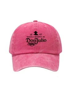 1pc Vintage Printed Washed Distressed Soft Top Baseball Cap, Unisex Dad Hat For Travel, Sun Protection, Daily Wear And Outfit Matching - K - View 35