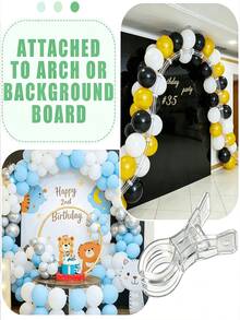 Heavy Duty Transparent Plastic Spring Clips, Suitable For Balloon Arch Construction, Birthday Party Decoration, Photography Backdrop, Crafts & Woodworking - Multi-Function Clips With Non-Slip Base, Balloon & Banner Fixing Clips - Multiple Styles - View 4