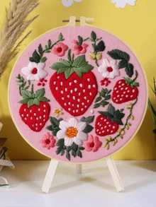 Embroidery Kit, 15x15cm/5.9x5.9 Inch, 20x20cm/7.9x7.9 Inch, Handmade DIY Embroidery Kit, Lemon, Daisy, Strawberry Embroidery Patterns, Simple Patterns, Classic Patterns, Suitable For Adult Beginners, Includes Embroidery Fabric, Instructions, Embroidery Hoop And Needle & Thread, Gifts For Friends And Family, Furniture, Office Handmade Art - A - View 18