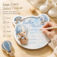Wooden Baby Birth Announcement Sign Hello World Newborn Birth Announcement Board Baby Name Birth Announcement Sign Newborn Welcome Sign For Hospital Use - Bulletin Board - View 9