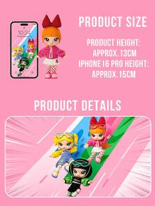 MOLLY Powerpuff Girls Series Blind Box Figure Gift, Toy Figure Blind Box, Cute Molly Figure Statue Toy Display, Theme Party Scene Decoration Gift, Home Decor, Back To School Season Gift, Birthday Christmas Gift Powerpuff Girls Cartoon Figure - Multicolor - View 3