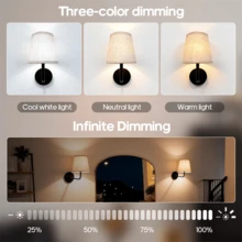 1pc/2pcs Remote Control Wall Light, Fabric Lampshade Night Light, Wireless Wall Lamp, Touch/Remote Dimmable, Timer Function, Home Decor Atmosphere Light, Suitable For Bedroom, Stairs, Hallway, Bathroom (1800mAh) - USB - View 6