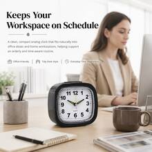 1pc Analog Alarm Clock, Silent Non-Ticking, Snooze Night Light, 1 AA Battery Operated Not Included, ABS Shell, Large Number Bedside Desk Clock For Bedroom Nightstand Living Room Office Dorm Kitchen, Gift For Dad Mom Girlfriend Students Elderly - Multicolor - View 12
