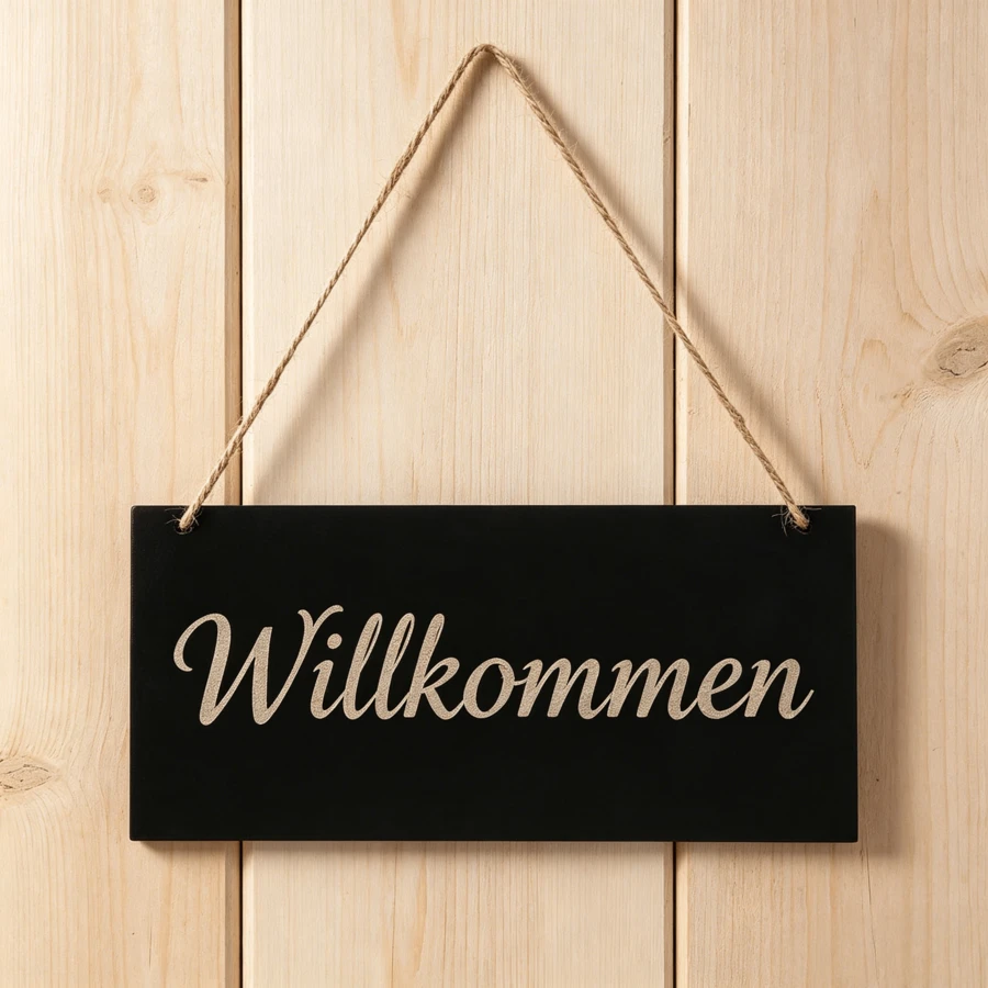 Mini-Kreidetafel 26 x 14 cm – Kleine Notiztafel zur Wandbefestigung, rustikale Tafel für Küche, Café & Wanddekoration - Wandmontage - Übersicht 1