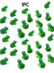 100/50/20/10/1 pieza Rana verde mini de resina, paisaje de musgo en miniatura para jardín de hadas DIY, accesorios hechos a mano para terrario, decoración del hogar, estatua de rana creativa y linda en miniatura, adecuada para coche, escritorio o decoración de jardín, decoración de fiesta - Multicolor - Ver 14