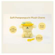Official Sanrio Pompompurin Heart/Flower/Velvet Plush Charm-Soft And Fluffy Perfect For Attaching To Bags, Keychains, Or Car Keys; Fans Excellent Choice For A Holiday Gift. - Multicolor - View 3