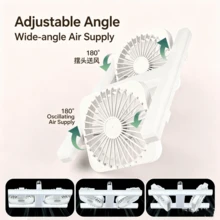 1 pieza, Ventilador de Techo con Luz LED de 60W Doble Cabezal Giratorio con Control Remoto Base Universal E27 de Rosca Luz de Espectro Completo Protección Ocular 3 Velocidades de Viento & 3 Cambios de Color Función de Temporizador Control Remoto Ventilador de Techo con Luz para Dormitorio Sala de Estar Cocina 10-30㎡ AC90-265V - Unitalla - Ver 5