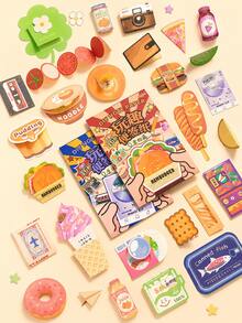 Set Kertas Tempel Sobek Bertema Makanan Lucu, Kertas Tempel untuk Kartu Ucapan DIY, Scrapbook, Jurnal, dan Dekorasi Perencana, Perlengkapan Sekolah - Satu-Ukuran - View 5