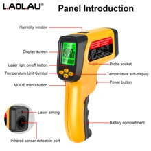 LAOLAU Digital Thermometer JD-05/JD-05K, Multi-Function Temperature Meter With Optional K-Type Probe, -50℃~800℃ Temperature Measurement, -50℃~300℃ Probe Measurement, Backlit LCD Display, ℃/℉ Switch, Data Hold, Cooking BBQ Kitchen Temperature Tester - One Size Fits All - View 4