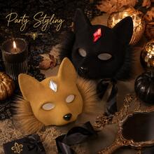 Naturepeak Halloween Masquerade Animal Mask Party Half Face Fox Mask Halloween Cosplay Prop, Suitable For Masquerade, Dancing, Outings, Role Play, Halloween Prop Mask - Fox - View 4