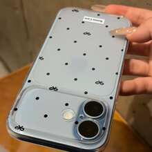 手機殼 - 蝴蝶結圓點大窗式設計 適用於 Apple 17/17Pro/17Air/16/16ProMax/15/15Pro/15Plus/14/14ProMax/13/13Pro/12/11 柔軟霧面半透明防震保護殼 可愛卡通設計 - 無色 - 查看 5