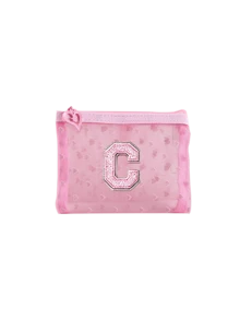 Pink Heart Mesh Letter Embroidery Storage Pouch, Printed Zipper Small Clutch, Lightweight Breathable Portable Makeup Bag, Can Store Pills, Cold Medicine, Common Medicines, Also Store Earrings, Coins, Beauty Tools, Suitable For Daily Commute, Short Trips, Outdoor Outings, Home Storage, Suitable For Girls, Moms, Students, Business Travelers, Birthday, Back To School, Vacation Gifts, Mini Sundries Storage Bag, Portable Makeup Pouch - Multicolor - View 15