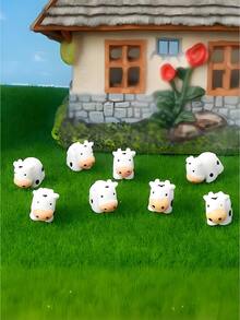 100/50/20/10/1pc Mini Cow Figurines, Suitable For Landscape House DIY Crafts, Fairy Garden Miniature Moss Landscape, Glass Containers, Potted Plants, Miniature Landscape Crafts, Garden, Car Interior, Party And Birthday Decorations - Multicolor - View 4