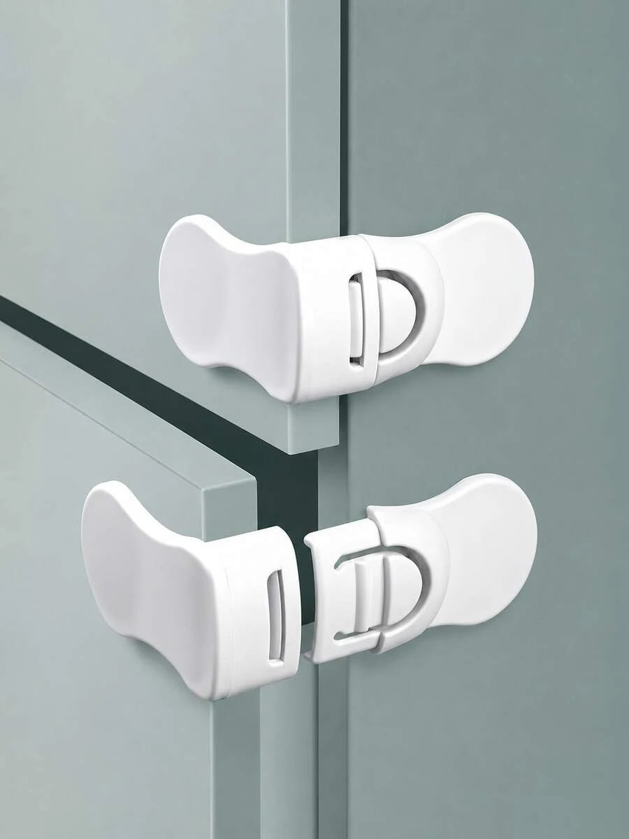5pcs Corner Lock Children Multi-Purpose Safety Right Angle Lock Cabinet Door Lock Baby Protection Drawer Lock - 5PCS - View 1