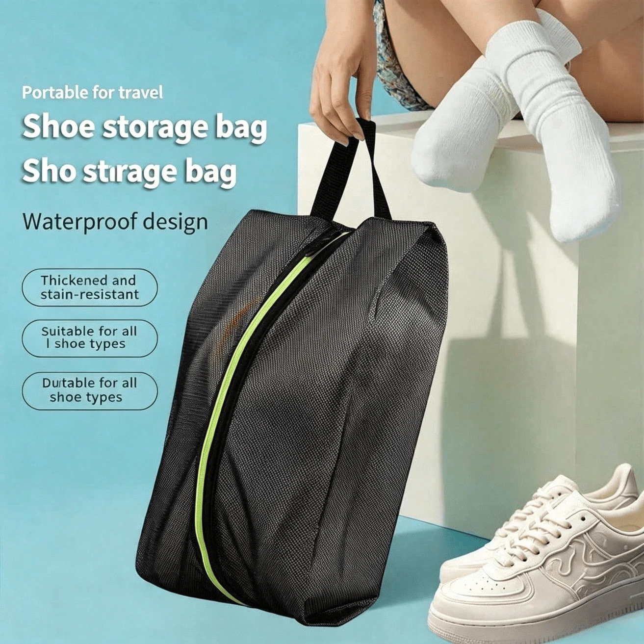 6Pcs Portable Zipper Shoe Storage Bag, Waterproof Dustproof Travel Shoe Organizer Bag With Hand Strap, Multifunctional Shoe Pouch For Travel, School, Cruise, Home Closet Storage Essentials For Men & Women - View 1