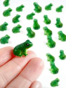 100/50/20/10/1 pieza Rana verde mini de resina, paisaje de musgo en miniatura para jardín de hadas DIY, accesorios hechos a mano para terrario, decoración del hogar, estatua de rana creativa y linda en miniatura, adecuada para coche, escritorio o decoración de jardín, decoración de fiesta - Multicolor - Ver 2