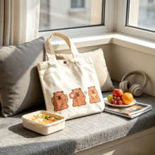 1pc Capybara Large Capacity Tote Bag, Suitable For Commuting, Travel, Shopping And Student Back To School Essentials - Multicolor - View 6