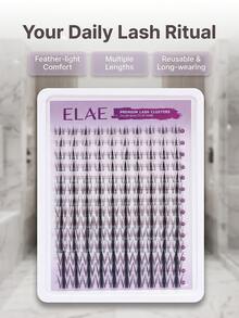 ELAE Wispy Manga Lashes Clusters Anime Spiky False Eyelashes Little Devil Mixed 8-16mm Individual Lash Extensions  D Curl Reusable Fairy DIY At Home Cosplay Makeup Daily Beauty Tools - Manga lashes - 查看 2