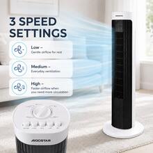 1台 45W 塔式落地扇，3段風速調節，70° 擺頭，2小時定時，適用於臥室、客廳、辦公室 - 查看 4