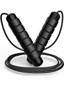 LMMAKE 1PC Premium Adjustable Jump Rope: High-Speed Ball Bearing Design For Daily Fitness Workouts, Perfect For Home, Gym And Outdoor Use. Suitable For All Fitness Enthusiasts. - Black - View 12