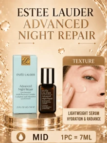 Estée Lauder 雅詩蘭黛特潤修護精華液，高端面部精華液，提供3種尺寸：正裝15ml/試用裝7ml/體驗裝1.5ml，3天對抗「夜間疲勞老化」，2週內提亮膚色26%，減少頑固皺紋10%，提升緊緻度10%，全週期修復光損傷，93%使用者認同恢復時間縮短，89%使用者認同效果提升，含雙歧桿菌發酵產物溶胞物與猴麵包樹種子萃取，值得信賴的夜間細胞修復，適合所有膚質 - 雅詩蘭黛特潤修護肌活精華露 - 查看 14