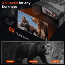 4K Night Vision Goggles Binoculars With AI Color Boost Mode, Photo & Video Recording, 3000mAh Battery For Wildlife Observation, Camping & Security, With Flashlight, Supports Audio Recording And Playback, And Offers An 8-12 Hour Battery Life - View 8