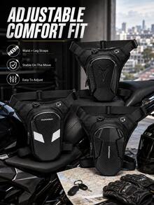 Motorcycle Leg Bag, Unisex Tactical Thigh Bag, Waterproof Hard Shell Riding Waist Bag, Adjustable Shoulder Strap Earphone Hole Waist Bag, Crossbody Hip Bag, Suitable For Riding, Cycling, Hiking, Traveling Motorcycle Accessories - A - View 4