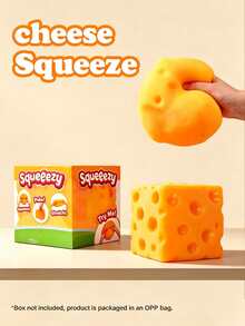 1 pieza Juguete antiestrés de queso grande, Juguete antiestrés de queso cuadrado nuevo de 6CM, Rebote lento, Textura de queso, Regalo de cumpleaños perfecto, Regalo festivo, Regalo - Multicolor - Ver 2