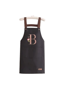 A-Z Letter Printed Apron With Large Pocket, Waterproof, Stain-Resistant, Oil-Proof. This Is A Kitchen Work Apron With Adjustable Neck And Waist, Suitable For Cooking And Grilling. Unisex, Perfect Gift For Christmas And Thanksgiving. - Multicolor - View 31