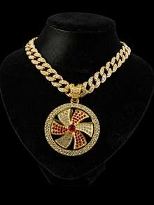 Fully Rhinestoned Rotating Windmill Pendant Necklace, European And American Hip-Hop Style, Suitable For Daily Wear - Rotatable Windmill - View 19