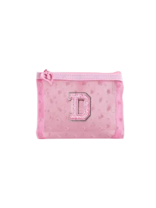 Pink Heart Mesh Letter Embroidery Storage Pouch, Printed Zipper Small Clutch, Lightweight Breathable Portable Makeup Bag, Can Store Pills, Cold Medicine, Common Medicines, Also Store Earrings, Coins, Beauty Tools, Suitable For Daily Commute, Short Trips, Outdoor Outings, Home Storage, Suitable For Girls, Moms, Students, Business Travelers, Birthday, Back To School, Vacation Gifts, Mini Sundries Storage Bag, Portable Makeup Pouch - Multicolor - View 17