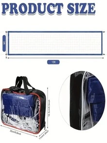 1套耐用加厚加大號PE泳池排球網，180 X 36英吋，戶外家庭活動、後院與海灘遊戲、沙灘與水上運動娛樂、排球戶外運動配件、泳池派對 - 彩色 - 查看 9