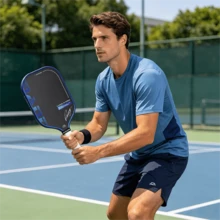 RAMANDI Lucy V Pickleball Paddle, Multi-Layer T700SC Textured Carbon Fiber Pickleball Paddle, High Performance MPP EVA Core - Blue - View 2