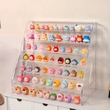 1件裝壓克力迷你模型展示架，透明桌面收納架，適用於動漫模型、交易卡、徽章、胸針、收藏品，適合臥室裝飾、浴室裝飾、客廳桌面收納、梳妝台化妝品收納、浴室 - 透明 - 查看 3