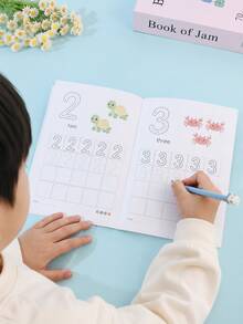兒童趣味字母練習書，早期教育描紅練習簿，閱讀單字形狀書，返校學習用品 - 彩色 - 查看 3