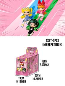 MOLLY Powerpuff Girls Series Blind Box Figure Gift, Toy Figure Blind Box, Cute Molly Figure Statue Toy Display, Theme Party Scene Decoration Gift, Home Decor, Back To School Season Gift, Birthday Christmas Gift Powerpuff Girls Cartoon Figure - Multicolor - View 9