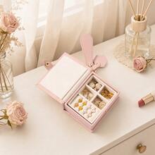 CASEGRACE 1個書本造型女款與女孩旅行珠寶盒,便攜式珠寶收納盒,送給母親的禮物,PU皮革小珠寶盒,用於戒指、項鍊、手鍊、耳環的存放與整理,旅行必備 - 彩色 - 查看 13