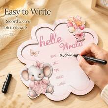 Wooden Baby Birth Announcement Sign Hello World Newborn Birth Announcement Board Baby Name Birth Announcement Sign Newborn Welcome Sign For Hospital Use - Bulletin Board - View 5
