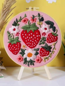 Embroidery Kit, 15x15cm/5.9x5.9 Inch, 20x20cm/7.9x7.9 Inch, Handmade DIY Embroidery Kit, Lemon, Daisy, Strawberry Embroidery Patterns, Simple Patterns, Classic Patterns, Suitable For Adult Beginners, Includes Embroidery Fabric, Instructions, Embroidery Hoop And Needle & Thread, Gifts For Friends And Family, Furniture, Office Handmade Art - A - View 20