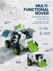 Children's Space Adventure Toy Set Rocket Spaceship Toy Space Shuttle Moon Rover Vehicle Set Astronaut Figure Play Set Galaxy Exploration Mission Toy Inertia Gliding Immersive Space Role-Play Fun Educational Toy Family Leisure Interactive Suitable For Boys And Girls 3 Years And Above Creative Birthday Gift Halloween Christmas Gift - Multicolor - View 8