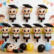 10 piezas Globos de graduación, Decoraciones para fiesta de graduación, Globos de papel de aluminio Mylar de felicitación de graduación, Jardín de niños, Escuela secundaria, Universidad, Suministros para fiesta de estudiantes hombres y mujeres (Cuerda no incluida) - Ver 3