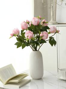 1/5 piezas Ramo de peonías artificiales, peonías realistas, flores artificiales, ramo de flores falsas para decoración del hogar, regalo del Día de San Valentín, regalo del Día de la Madre, decoración de centro de mesa para bodas, decoración de fiestas, ramo de novia, decoración de oficina, decoración de dormitorio y sala de estar - Rosa - Ver 8