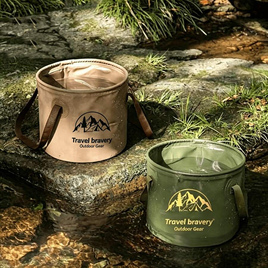 Outdoor Foldable Bucket Large Capacity Camping Portable Storage Bag Travel Multi-Functional Foot Soak Bucket Fishing Bucket