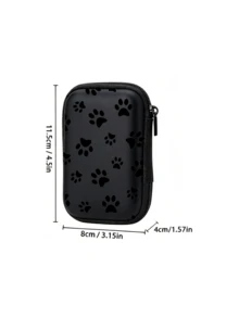 Black Leopard Print EVA Hard Shell 4.3 Inch Compact Storage Box - Travel Protective Storage Bag, Suitable For Electronic Accessories, Earphones, Hard Drives And Data Cables; Shockproof Zipper Pouch (Storage Box Only) - Multicolor - View 11