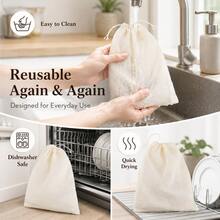 6/4/1pc Reusable Nut Milk Filter Bag, Fine Mesh Food Strainer, Multiple Sizes - Multicolor - View 7