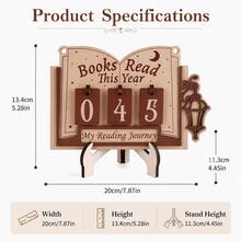 1pc Wooden Reading Counter Pendant, Fun Bookshelf Decor, Personalized Book Reading Tracker, Annual Reading Volume Counter, Library Decor, Bookshelf Decor Book Tracker Sign, Reader Gift, Bookworm Enthusiast Gift, Book Lover Christmas Gift - Counter - View 4